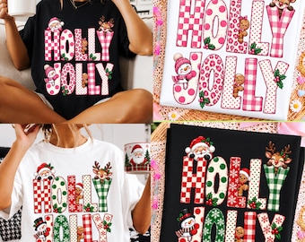 Feliz Natal PNG, PNG para sublimação de Natal, Papai Noel, Rena, Biscoito de Gengibre, Boneco de Neve, Design para camiseta de Natal, PNG de Natal
