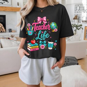 Teacher PNG Bundle, Boho Teacher PNG, teacher appreciation, back to school, rainbow teacher life sublimation, Teacher Shirt Designs, Digital image 10