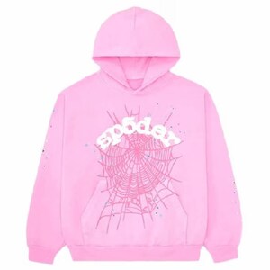 Pink Sp5der Web Hoodie, Spooky Spider Web Graphic, Y2K Goth Streetwear Pullover bild 1