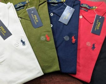 Polo da uomo Ralph Lauren, vestibilità classica, maniche corte, stile firmato.