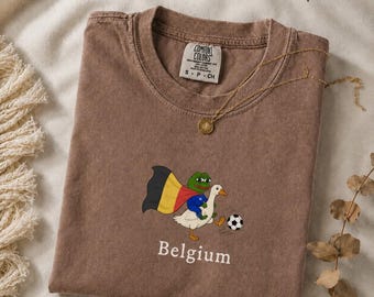 Belgium Soccer Shirt, Belgian Football Fan Tee, World Cup 2026 Funny Frog Duck Jersey, Red Devils Fan Gift, Europe Pride Sport Streetwea
