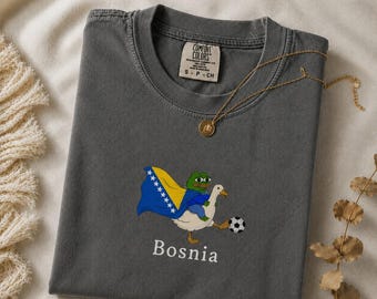 Bosnia Soccer Shirt, Funny Frog Duck Football Tee, Bosnia Flag World Cup 2026 Fan Gift, Balkan Football Jersey Style Retro Sports Shirt