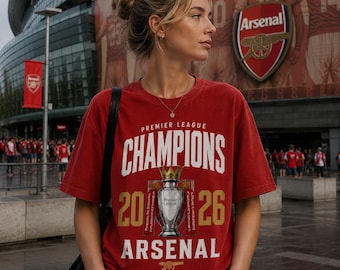 Comfort Colors Arsenal Champions 2026 Shirt, Premier League Trophy Tee, North London Football Fan Graphic T Shirt Gift