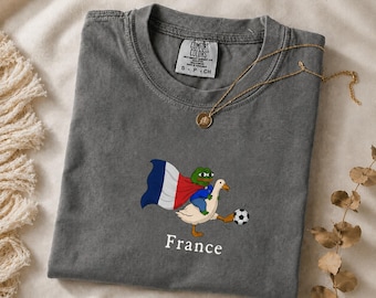 France Soccer Shirt, French Football Fan Tee, World Cup 2026 Frog Duck Jersey, Les Bleus Gift, Vintage Europe Football Fan Apparel