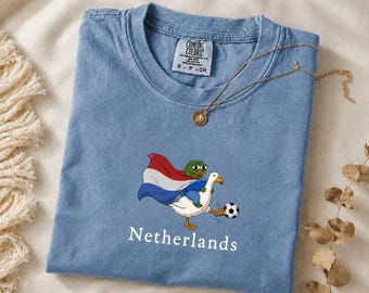 Netherlands Soccer Shirt, Dutch Football Fan Tee, World Cup 2026 Frog Duck Funny Jersey, Holland Pride Gift, Retro Sport Streetwear