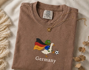 Germany Soccer Shirt, Funny Frog Duck Football Tee, World Cup 2026 Fan Gift, German Flag Pride Jersey Style Retro Football Streetwear