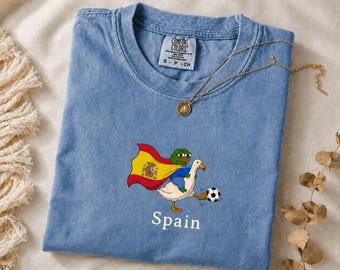 Spain Soccer Shirt, Spanish Football Fan Tee, World Cup 2026 Funny Frog Duck Jersey, La Roja Spain Pride Gift, Retro Sport Streetwear