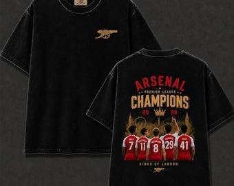 Comfort Colors Arsenal Champions 2026 Shirt, Double Sided Football Fan Tee, Kings of London Soccer Graphic T Shirt