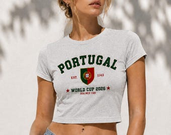 Portugal World Cup 2026 Baby Tee, Portugal Soccer Fan Crop Top, Football Supporter Shirt, Portuguese Pride Gift