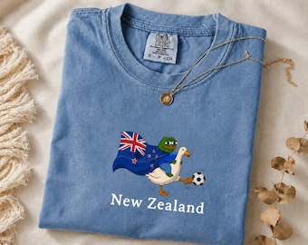 New Zealand Soccer Shirt, Kiwi Football Fan Tee, World Cup 2026 Frog Duck Jersey, All Whites Fan Gift, Oceania Pride Sport Streetwear