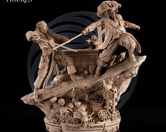 Jack Sparrow vs Davy Jones Duel Inspired Pirates of Caribbean | 3D Model STL File