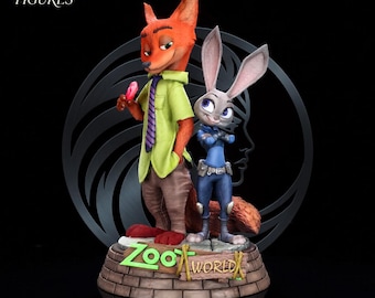 Clever Fox & Rookie Hopper Diorama Inspired Movie Character | 3D Model STL File