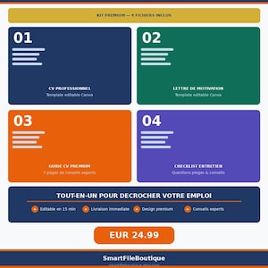 Komplett Premium-ansökningskit | CV + Personligt brev + Guide + Checklista för intervjuer