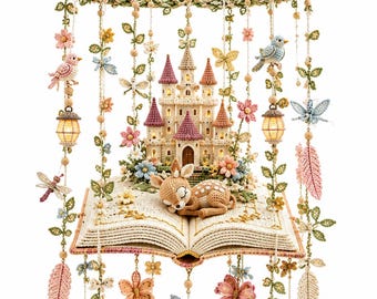 Fairy Tale Baby Mobile Crochet Pattern PDF | Storybook Nursery Decor | English German