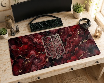 Mousepad de Ataque dos Titãs | Tapete de mesa da Tropa de Exploração, Arte em Estilo Anime