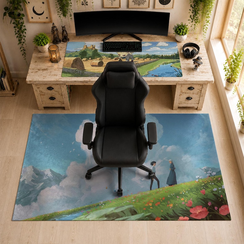 Sophie & Howl Mouse Pad | Desk Mat, Howl's Moving Castle Studio Ghibli Cute Decor