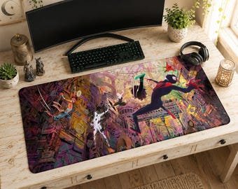 Muismat met spin-vers | Bureaumat, kunst in Marvel-animestijl