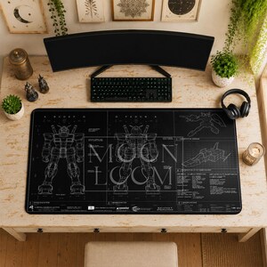 Gundam RX-78-2 Blueprint Mouse Pad | Desk Mat, Mobile Suit Gundam PC Setup Decor