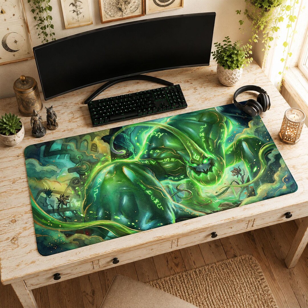 Zac Mouse Zac Spirit Mouse Pad | Desk Mat, League of Legends Watercolor Art Mat ...
