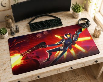 V1 muismat | Rode gevechtsbureaumat, Ultrakill pc-setupdecor