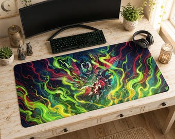 Kuitmuismat | Aquarel bureauonderlegger, afbeelding Comics fanart gaming cadeau