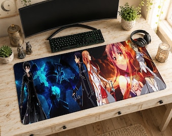 Kirito Asuna-muismat | Bureaumat met twee mesjes, Sword Art online fanartdecor