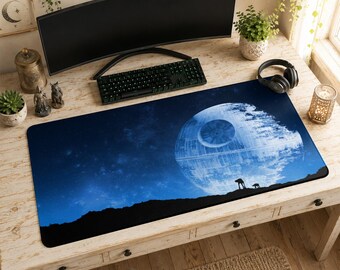 Death Star Maus Pad | XL Schreibtischoberfläche, Star Wars Fan Geschenkidee