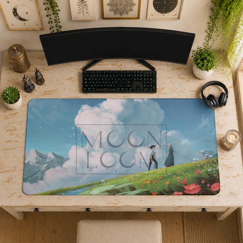 Sophie & Howl Mouse Pad | Desk Mat, Howl's Moving Castle Studio Ghibli Cute Decor