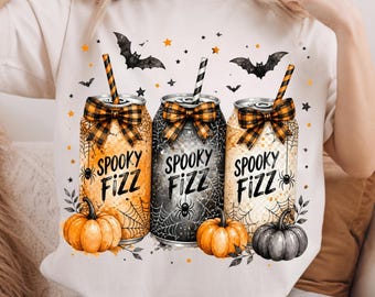 Spooky Fizz PNG, Halloween Soda Can Png, Cute Spooky Drink Sublimation Design, Trick or Treat Drink Png, Fall Png, Digital Download