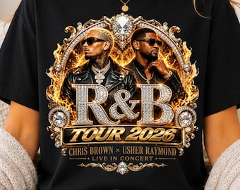 Chris Brown & Usher Raymond Legends Tour 2026 PNG, Concert Shirt Design, Music Fan Graphic, Sublimation Png, Digital Download