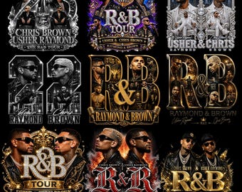 Chris Brown & Usher Raymond Legends Tour 2026 PNG Bundle, Concert Shirt Design, Fan Graphic, Sublimation PNG Digital Download