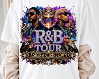 Usher & Chris Brown RB Tour 2026 PNG, Concert Shirt Design, Funny Music Fan Graphic, Sublimation PNG, Digital Download, Printable Design