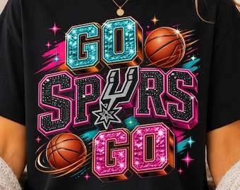 Digital Download Go Spurs Go PNG, San Antonio Basketball Png,Game Day Playoff Shirt Design, Vintage Fan Graphic,Sublimation,Instant Download