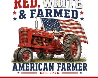 Patriotic Tractor PNG, Vintage American Flag Farm Png,4th of July Tractor PNG,Farmer Independence Day Design,USA Patriotic,Digital Download