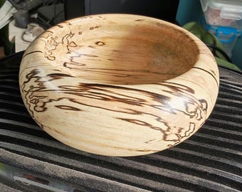 Hand-Turned Spalted Beech Bowl | 4-Inch Decorative Wooden Catch-All, Unique Grain Pattern