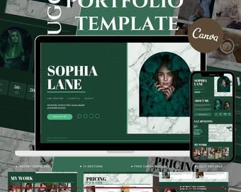 UGC Portfolio Template Canva | Beginner Media Kit | Brand Collaboration Page | Content Creator Website