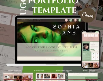 UGC Portfolio Template Canva | Media Kit for Beauty Creators | Brand Collaboration Website | Creator Kit