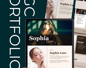 UGC Portfolio Template Canva | Beginner Creator Media Kit | Brand Collaboration Website | Influencer Page