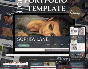 UGC Portfolio Template Canva | Aesthetic Media Kit | Brand Collaboration Landing Page | Creator Website
