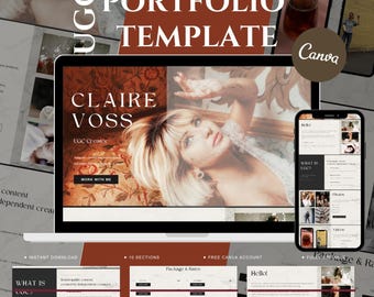UGC Portfolio Template Canva | Aesthetic Brand Pitch Media Kit | Influencer Landing Page | Creator Website