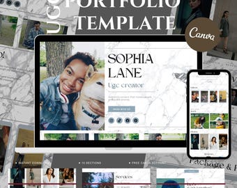UGC Portfolio Template Canva | Media Kit for UGC Creators | Brand Deal Website | Influencer Landing Page