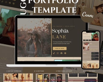 UGC Portfolio Template Canva | Media Kit for Beginners | Brand Pitch Website | Content Creator Landing Page