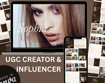 UGC Portfolio Template Canva | Media Kit for Wellness Influencers | Brand Pitch Page | Creator Website