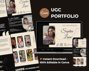 Canva UGC Portfolio Template | Creator Sponsorship Proposal (Instant Download)