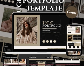 UGC Portfolio Template Canva | Aesthetic Media Kit for Content Creators | Brand Pitch Landing Page | Beginner Friendly