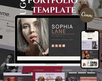 UGC Portfolio Template Canva | Aesthetic Media Kit for Content Creators | Brand Pitch Landing Page | Beginner Friendly