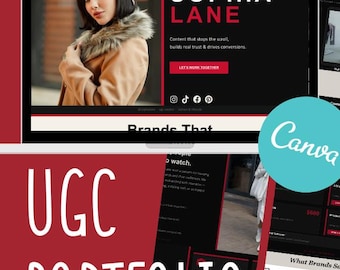 UGC Portfolio Template Canva | Media Kit for Content Creators | Brand Pitch Website | Creator Landing Page