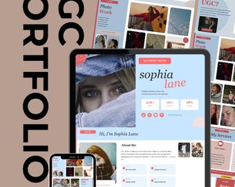 UGC Portfolio Template Canva | Media Kit for Lifestyle Influencers | Brand Deal Page | Creator Website