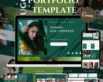 UGC Portfolio Template Canva | Aesthetic Media Kit | Brand Collaboration Page | Lifestyle Creator Website
