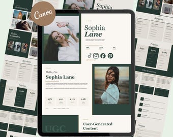 UGC Portfolio Template Canva | Aesthetic Media Kit for Beauty Influencers | Brand Deal Landing Page
